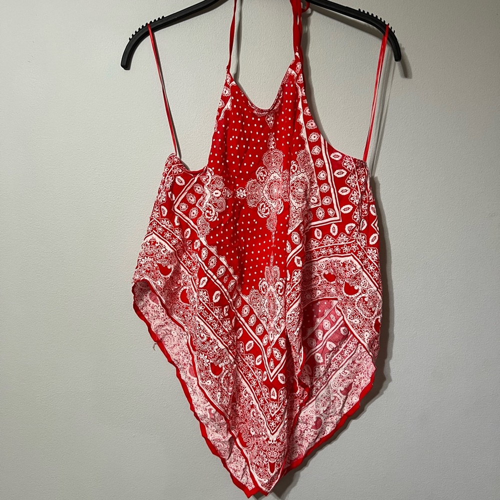 Cute red bandanna top